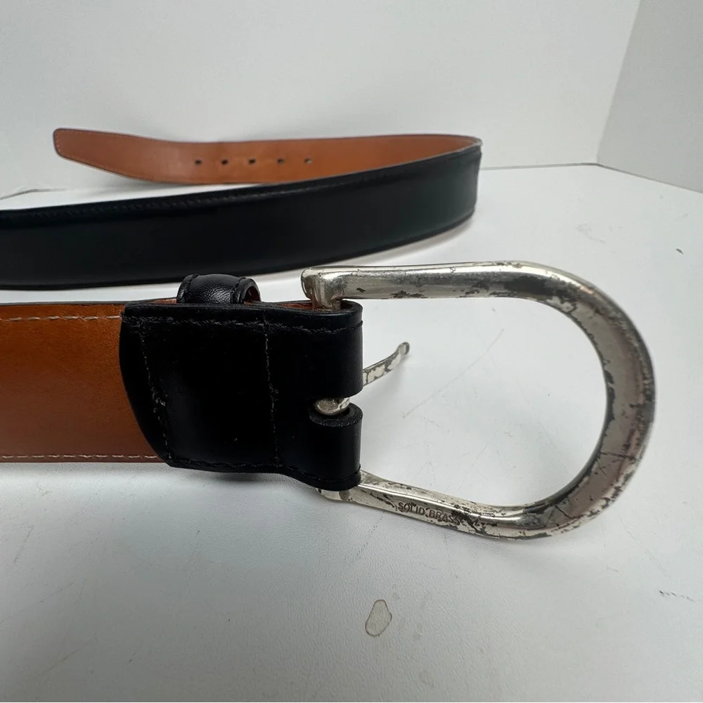 Allen Edmunds 40 Black Genuine Leather Belt Made In USA